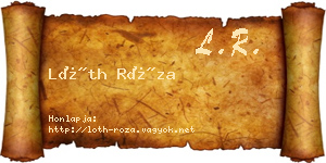 Lóth Róza névjegykártya